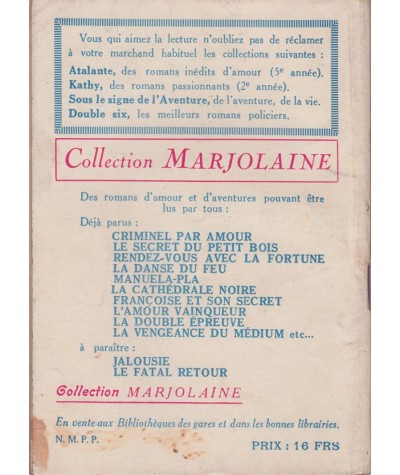 La vengeance du médium (Monique Gérard) - Collection Marjolaine