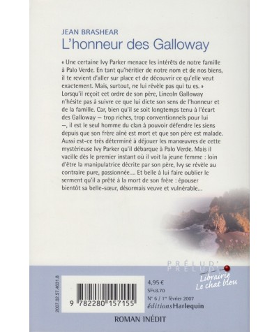 L'honneur des Galloway (Jean Brashear) - Harlequin Prélud N° 6