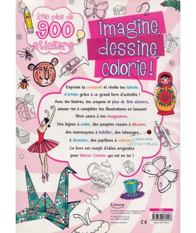 Imagine, dessine, colorie ! - Livre d'activités avec plus de 900 stickers