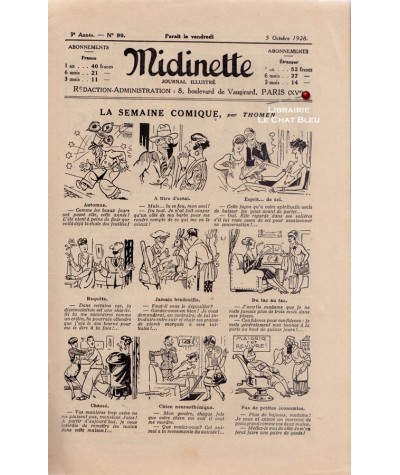 Journal illustré Midinette n° 99 du 5 octobre 1928 - Melle Alma Rubens en couverture