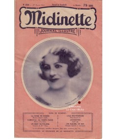 Journal illustré Midinette n° 224 du 27 février 1931 - Melle Juliette Verneuil en couverture