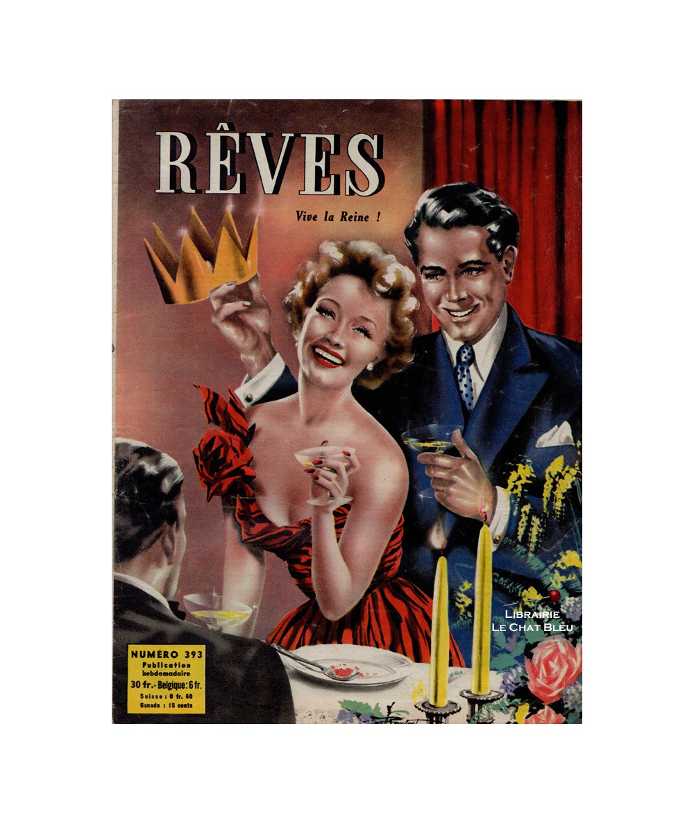 Magazine Rêves n° 393 paru en 1954 : Vive la reine !