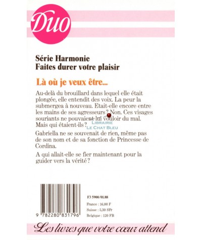 Là où je veux être (Nora Roberts) - Harlequin DUO Harmonie N° 179