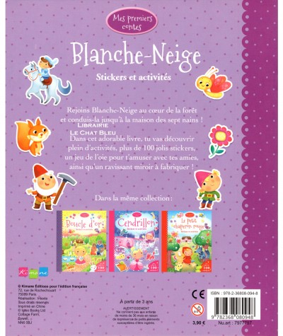Mes premiers contes : Blanche-Neige - Stickers et activités - Editions Kimane