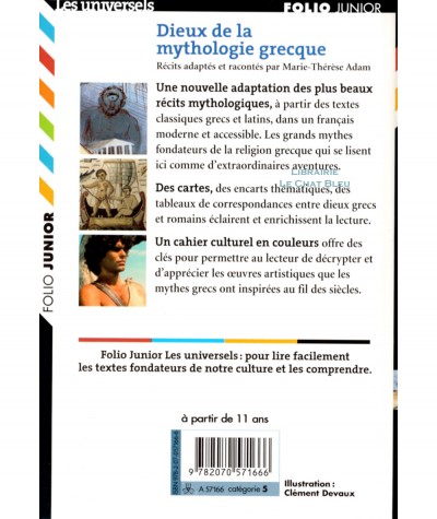 Dieux de la mythologie grecque (Marie-Thérèse Adam) - Folio Junior N° 1450 - Gallimard