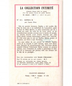 Sophia B. (Laura Rose) - Intimité N° 411 - Les Editions Mondiales