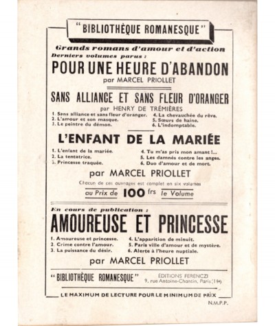 La revanche de l'amour (Rosalia Laurence) - Le Petit Livre Ferenczi N° 1905