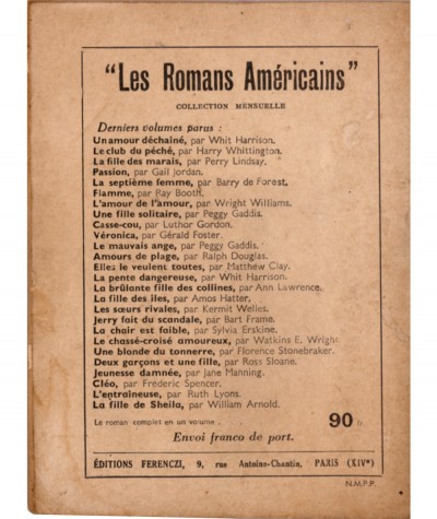 Jamais l'amour n'a su compter (Francine Robert) - Le Petit Livre Ferenczi N° 1899