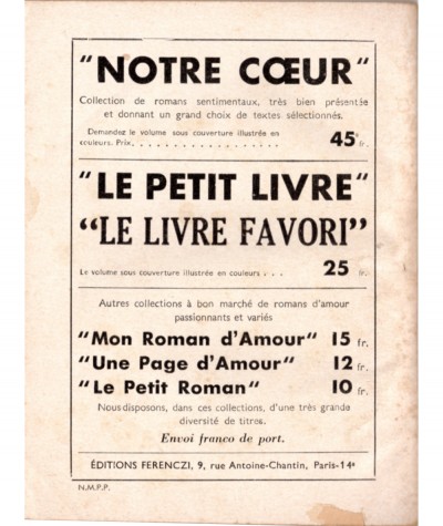 Le cadre vide (Pieyre Fabrice) - Le Petit Livre Ferenczi N° 1891