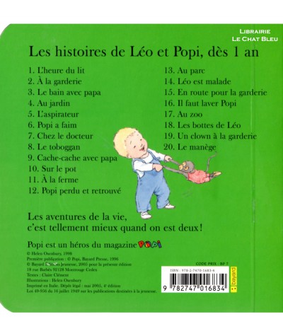 LÉO et POPI : Le bain avec papa - Livre tout-carton - Bayard jeunesse