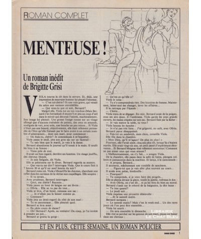 Menteuse ! (Brigitte Grisi) - La Bruine (Martine Médaglia-Prévôt) - BS Lecture