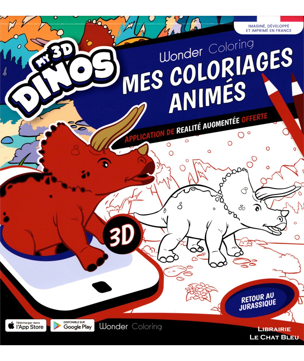 My 3D Dinos : Mes coloriages animés - Wonder Editions