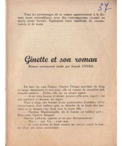 Ginette et son roman (Joseph Evera) - Elizabeth TAYLOR en couverture - Tendresse N° 222