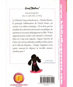 Enlèvement au Club des Cinq (Enid Blyton) - Bibliothèque Rose N° 821 - Hachette