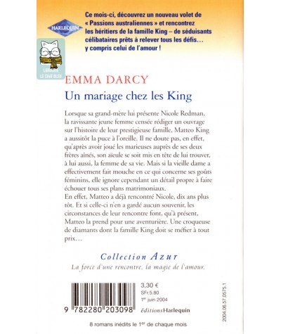 Passions australiennes : Un mariage chez les King - Emma Darcy - Harlequin Azur N° 2405
