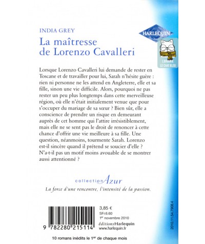 La maîtresse de Lorenzo Cavalleri - India Grey - Harlequin Azur N° 3061