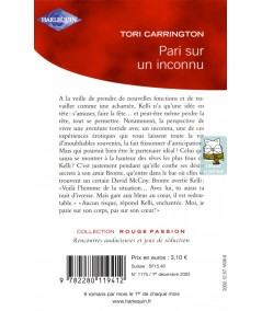 Pari sur un inconnu - Tori Carrington - Rouge passion Harlequin N° 1175