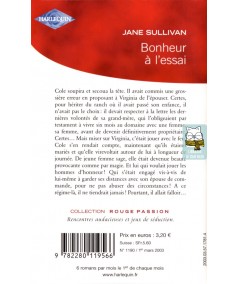 Bonheur à l'essai - Jane Sullivan - Rouge passion Harlequin N° 1190