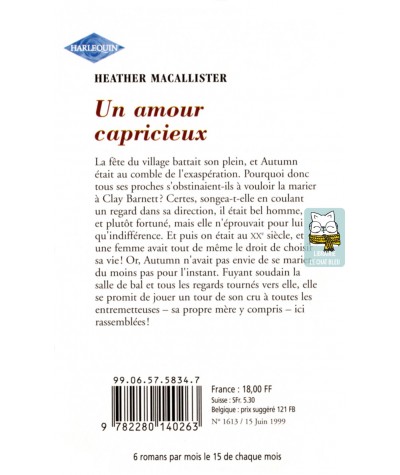 Un amour capricieux - Heather MacAllister - Harlequin Horizon N° 1613